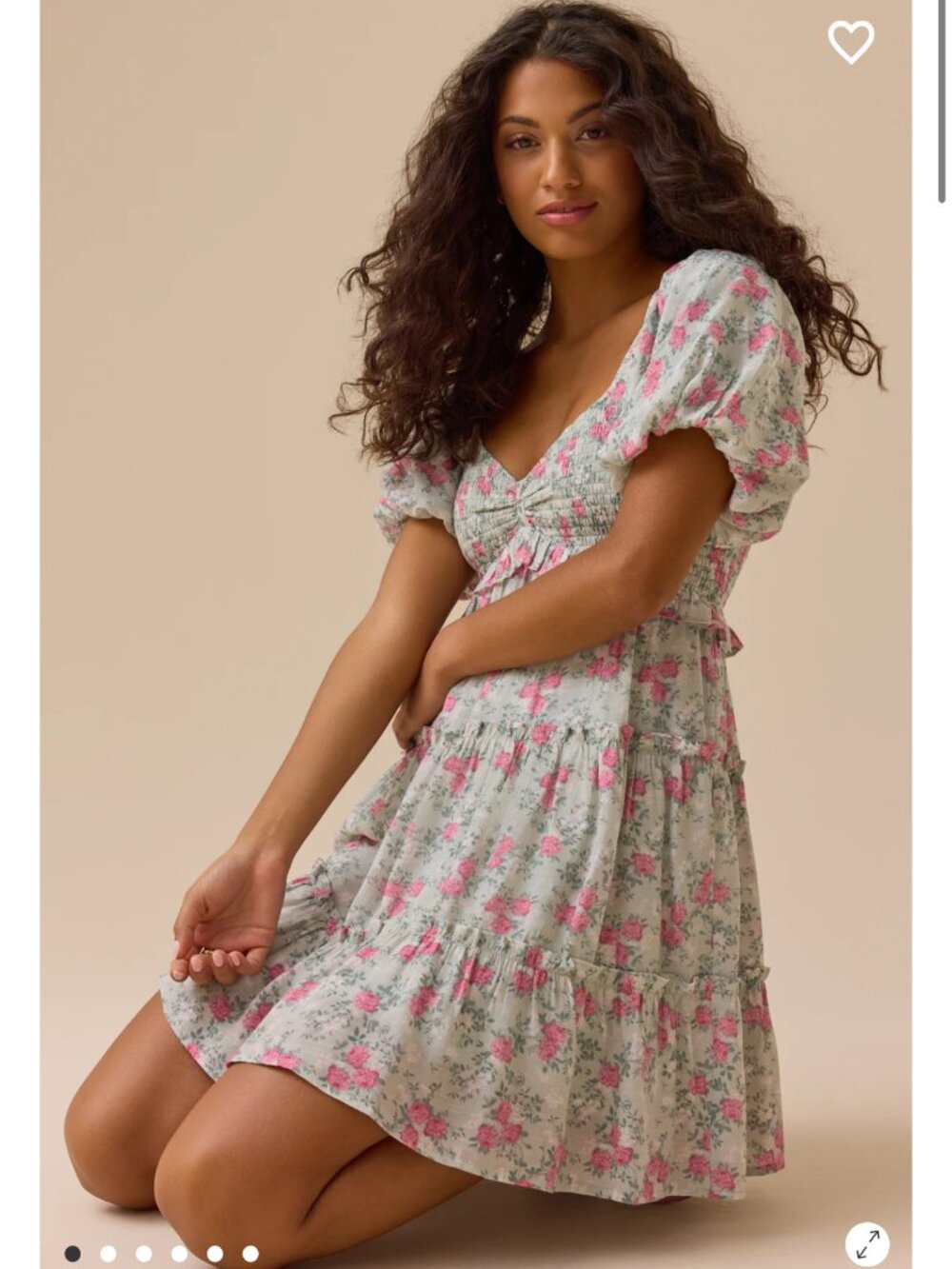 Lunya Puff Sleeve Altar'd State Dress Floral Dress NWT